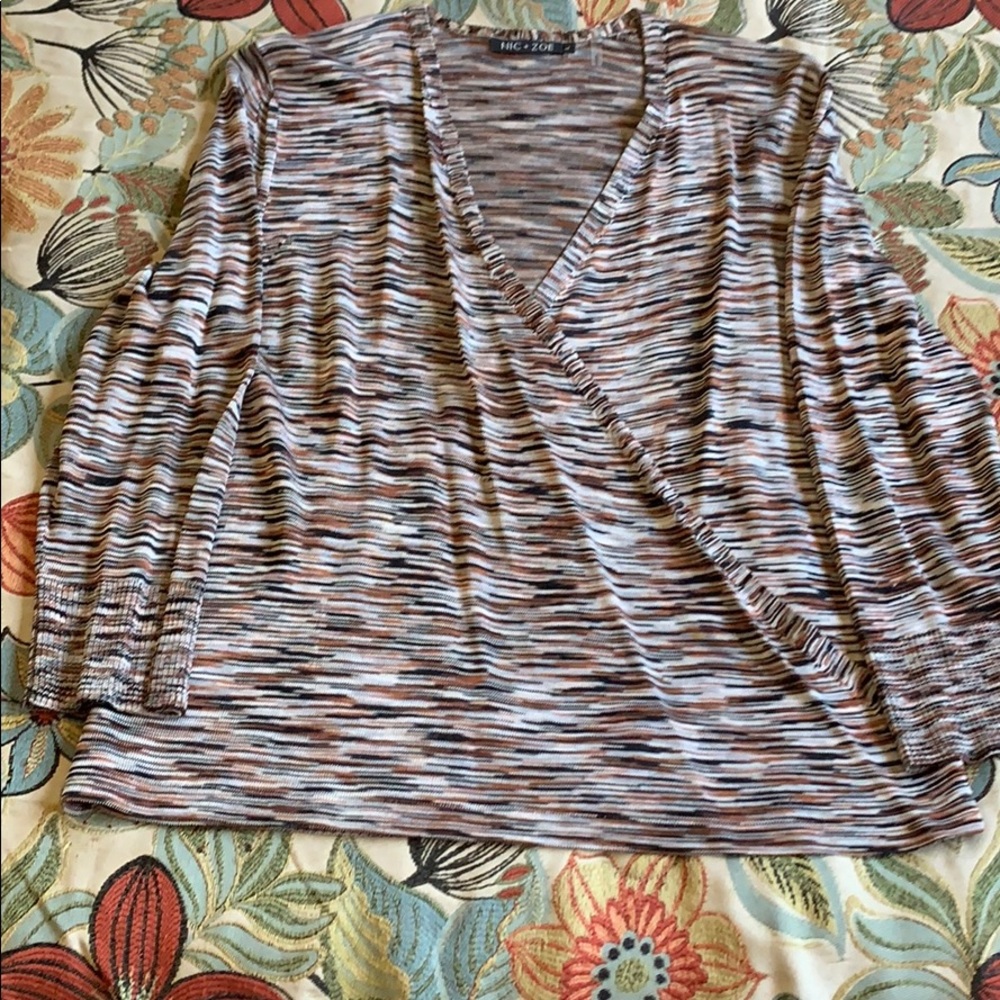 Nic & Zoe top/cardigan LG EUC